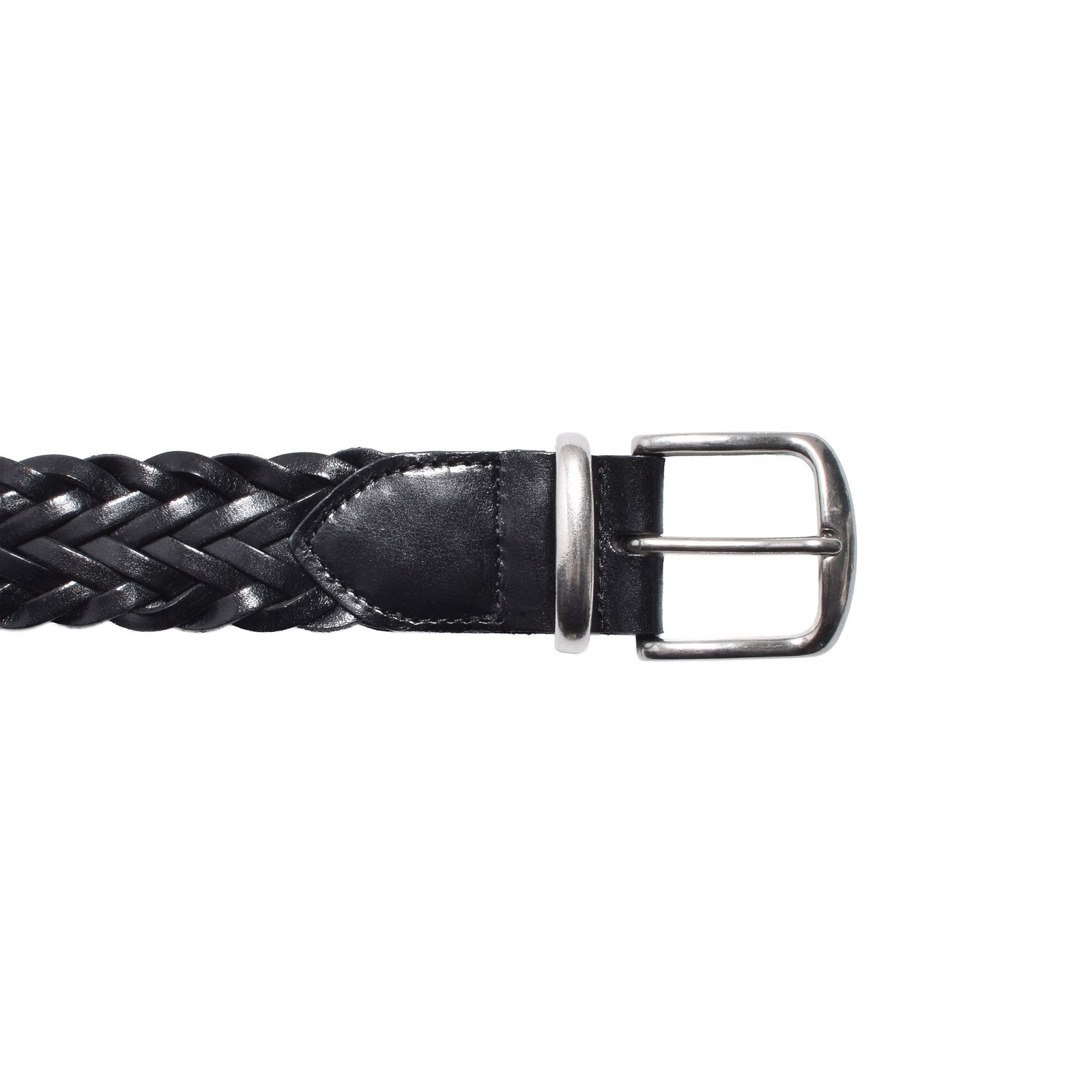 Leather Semi Wide Mesh Belt (BLK) / レザーメッシュベルト
