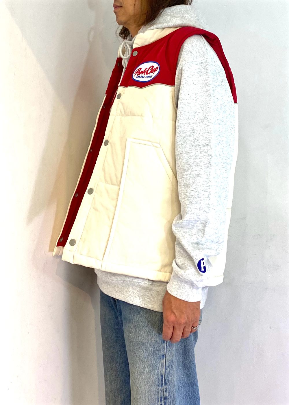 RACING VEST (BEIGE×RED) / オリジナル レーシング ベスト