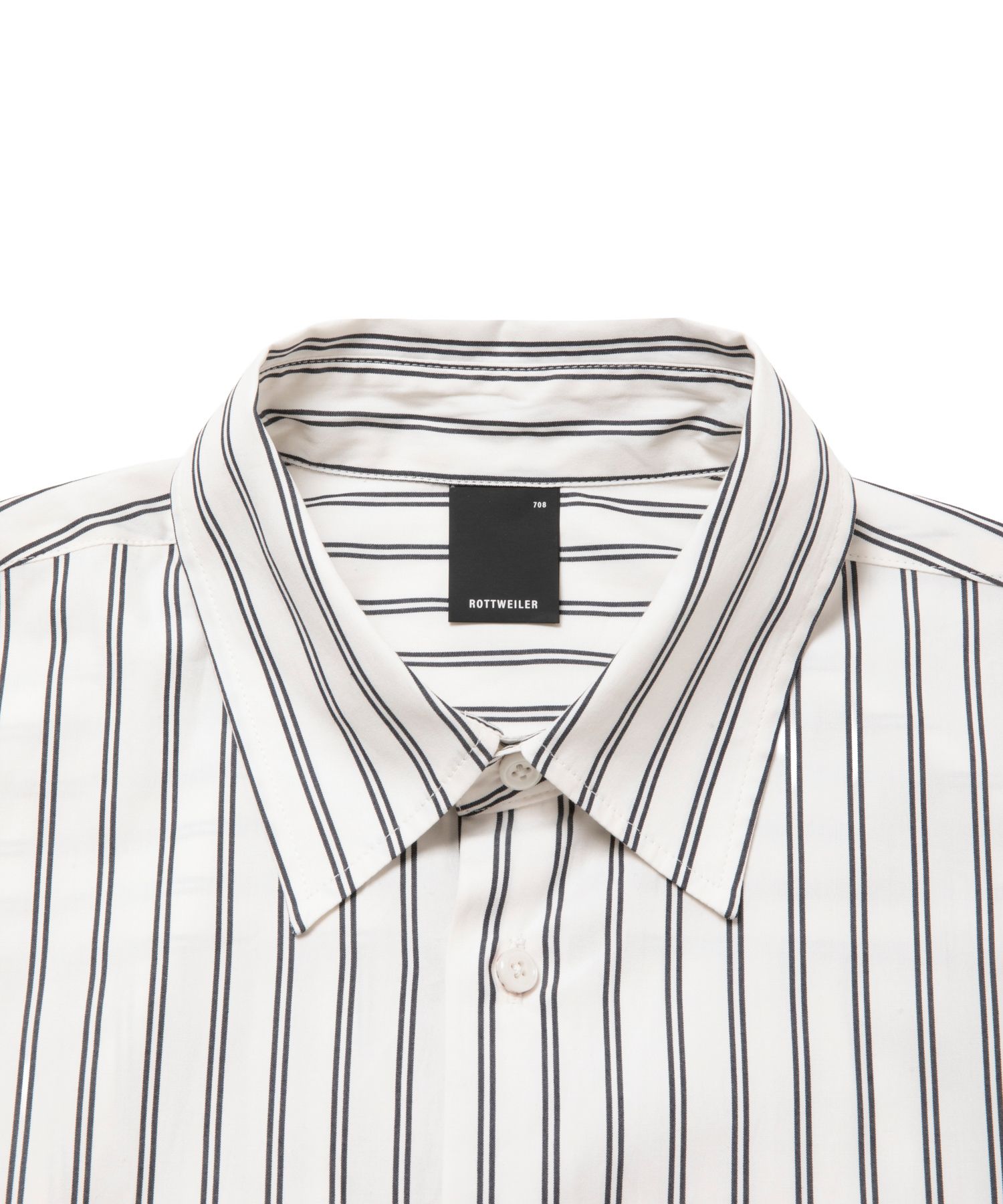 R9 STRIPE SHIRT (WHITE5254) / オープンカラー ストライプ シャツ