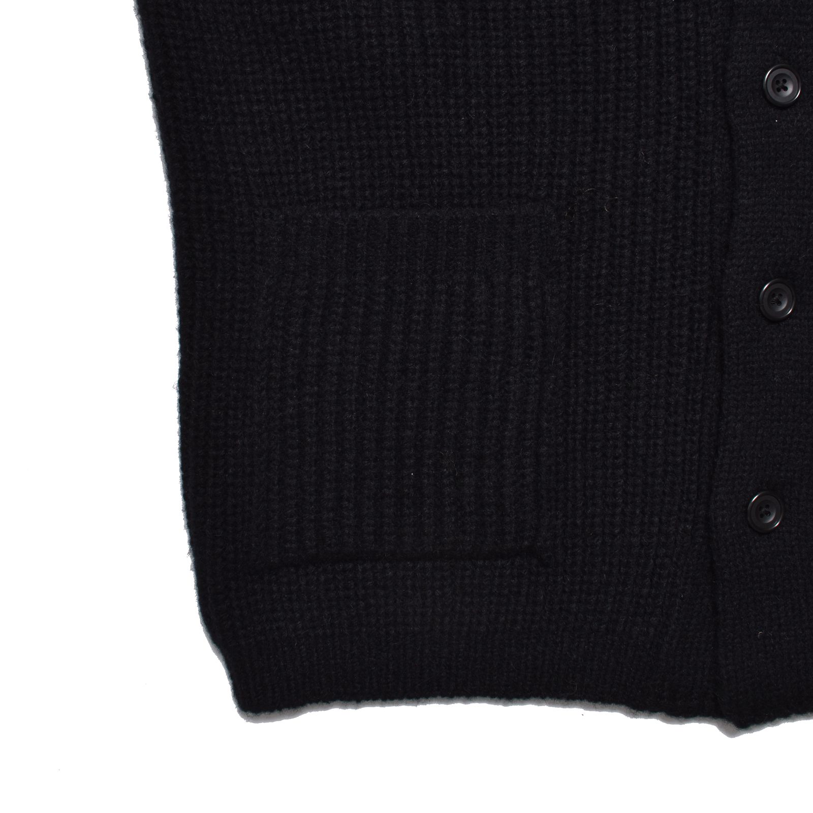 Baby Alpaca Wool Shawl Collar Knit Cardigan (BLK) / アルパカ ウール ショールカラー ニット カーディガン