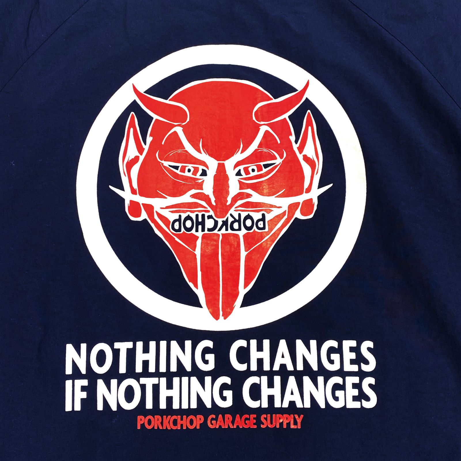 PORKCHOP GARAGE SUPPLY - NOTHING DEVIL NYLON JKT (NAVY) / ナッシングデビル トラックジャケット  | LOOPHOLE