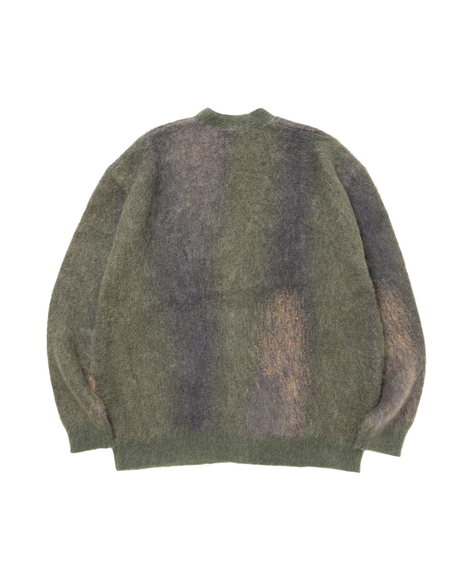 PATERNED CARDIGAN (GREEN) / オリジナル パターン柄 モヘア カーディガン