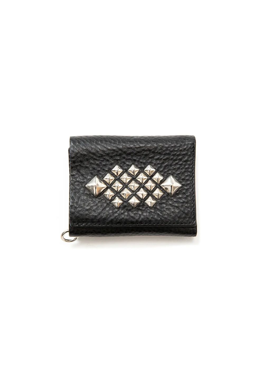 STUDS LEATHER MULTI WALLET (BLACK) / スタッズ レザー コンパクト マルチ ウォレット