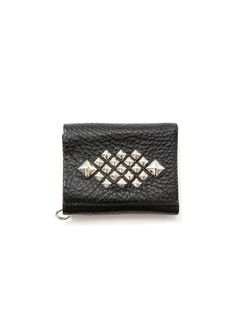 STUDS LEATHER MULTI WALLET (BLACK) / スタッズ レザー コンパクト マルチ ウォレット