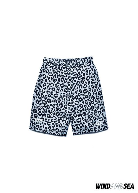 ×WDS Lips Leopard Print Easy Shorts (LGR) / ウィンダンシー コラボ レオパードリップ ショーツ