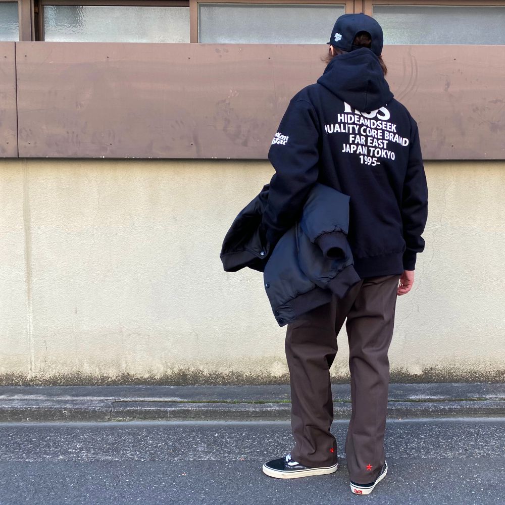 【ラスト1点】× ASIAN STAR SLOW&SEXY Hooded Sweat Shirt (BLACK/WHITE) / エイジアンスター コラボ スウェット パーカー