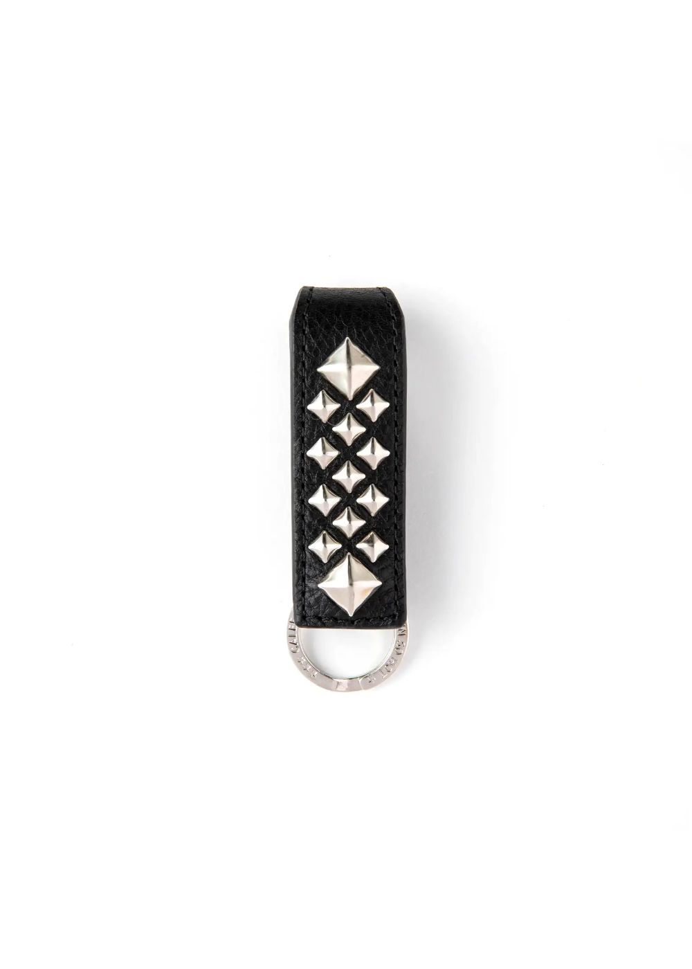 STUDS LEATHER SNAP KEY RING (BLACK) / スタッズ レザー ベルトループ