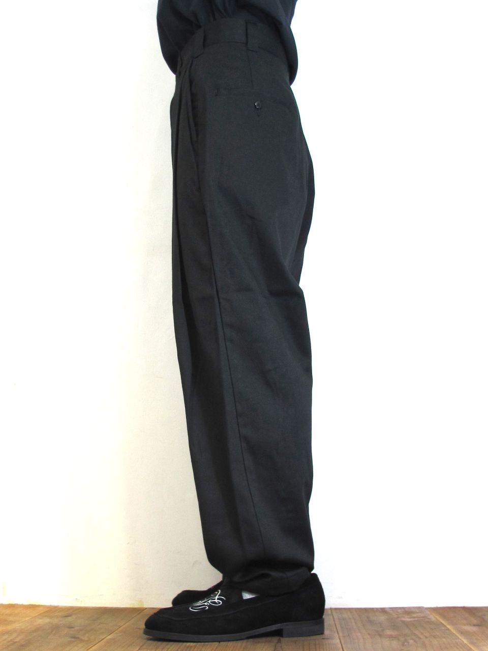 COOTIE PRODUCTIONS - C/R TWILL RAZA 1 TUCK TROUSERS (BLACK