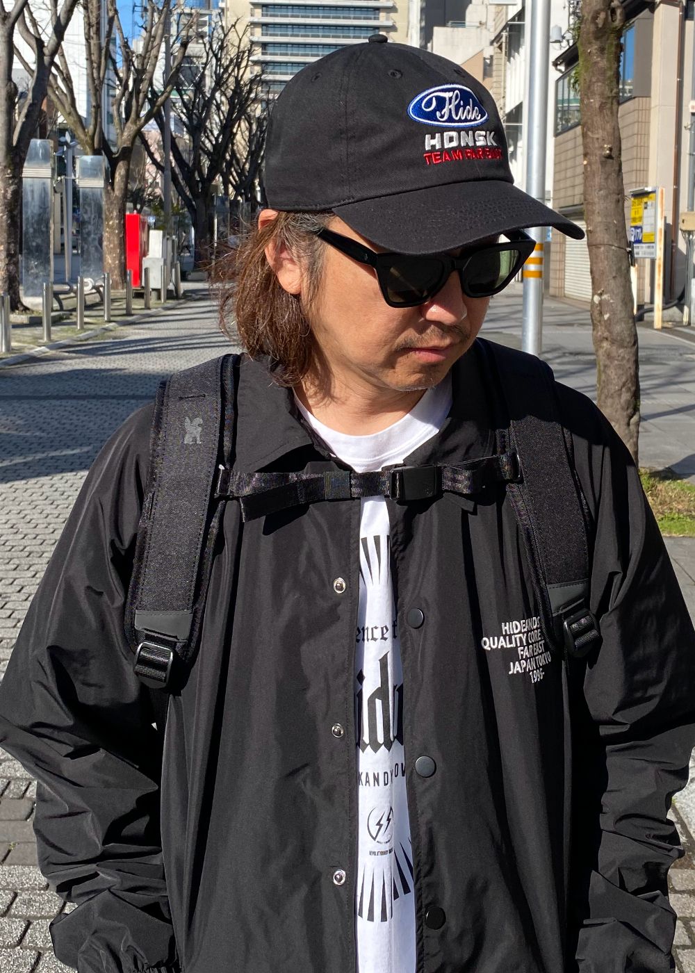 HDNSK CAP (BLACK) / 刺繍ロゴ ベースボールキャップ