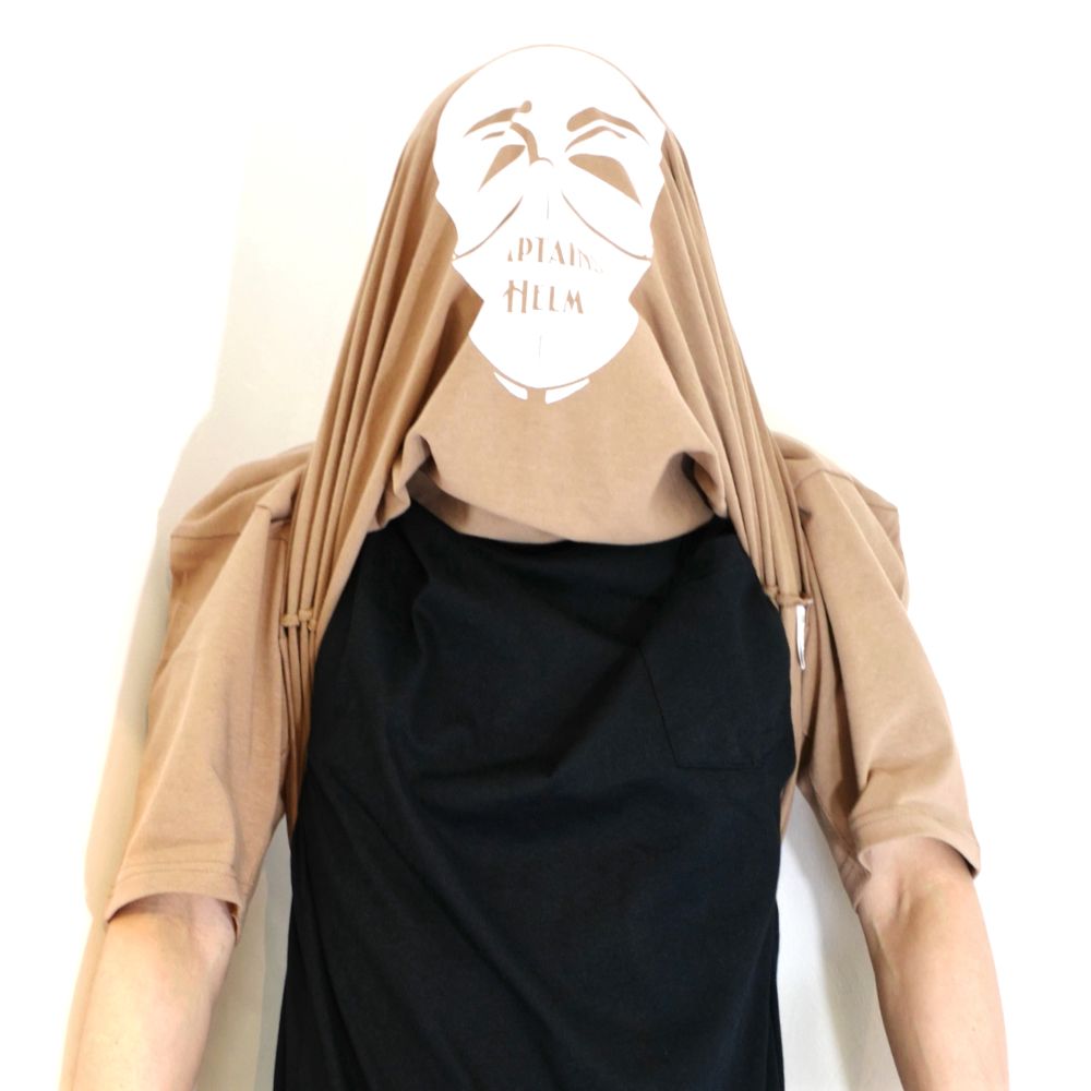 【ラスト1点】LOGO&MASK TEE (BEIGE) / ロゴ&マスク プリントTee