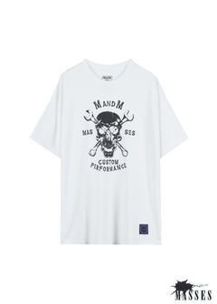 ×MASSES T-SHIRT SKULL WRENCH (WHITE) / マシス コラボレーション プリント Tシャツ