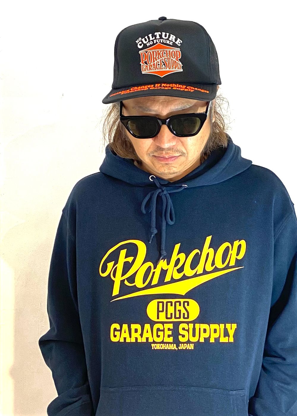 WAVE LOGO MESH CAP (BLACK) / プリント メッシュキャップ