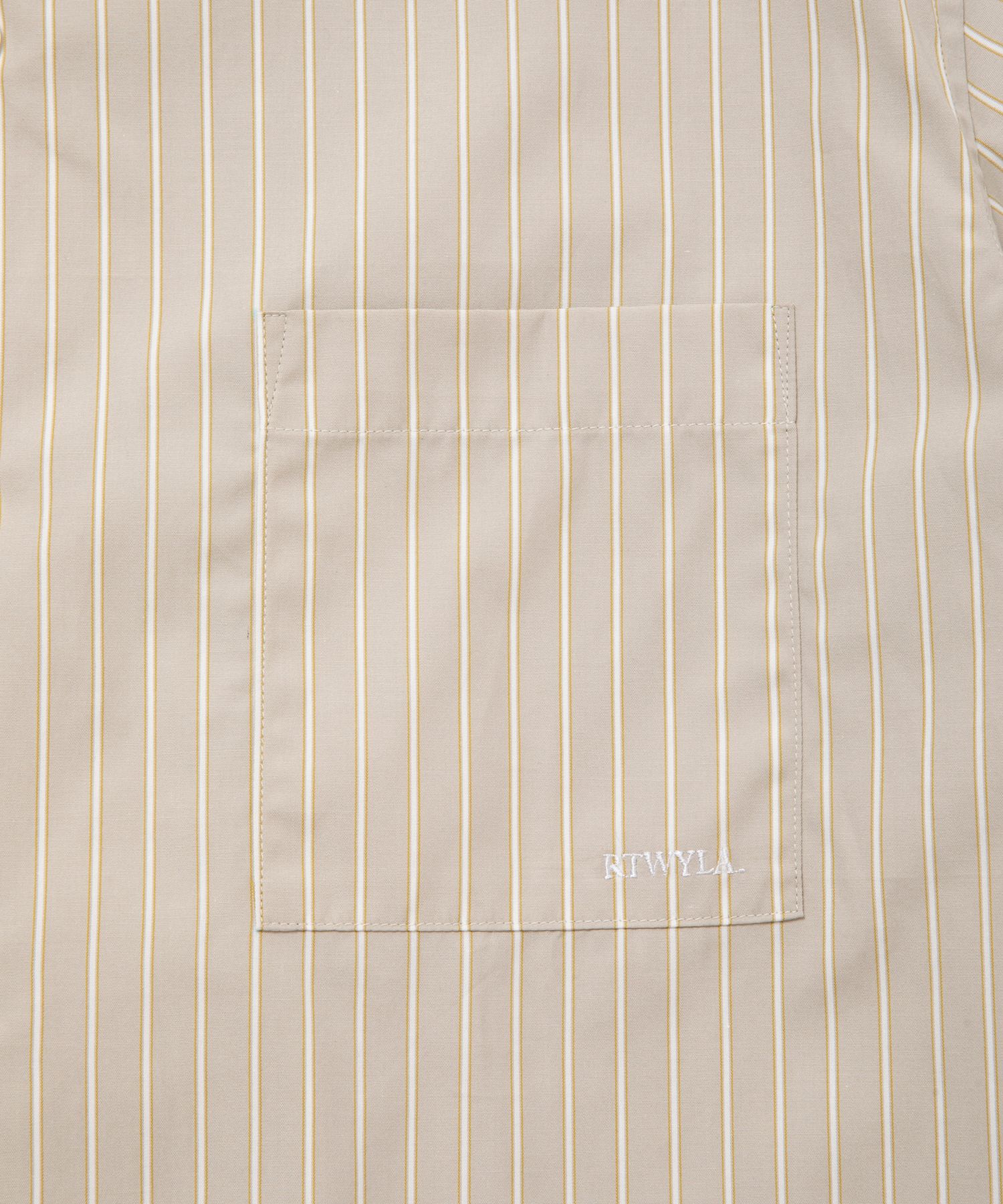 R9 STRIPE S/S SHIRTS (BEIGE) / オープンカラー ストライプ シャツ