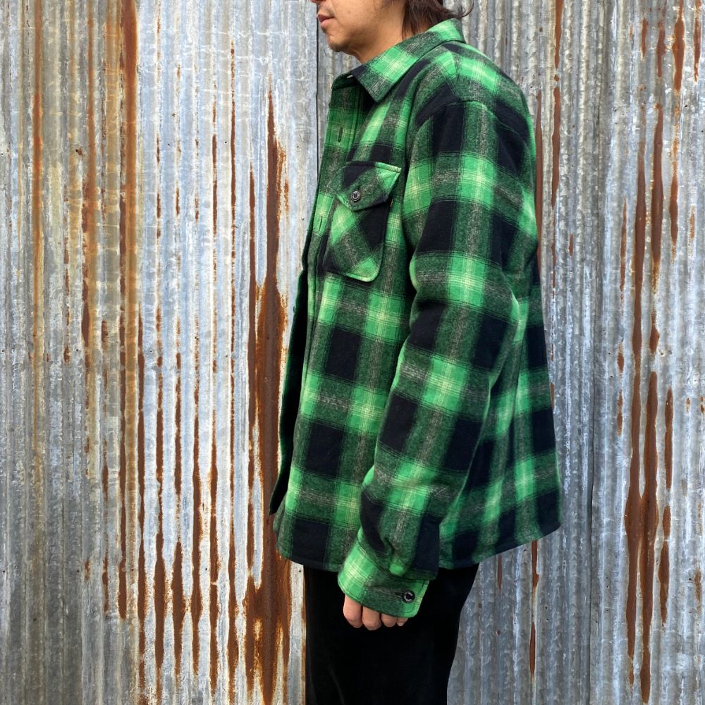 WOOL CHECK SHIRT JKT (GREEN CHECK) / ウール チェック シャツ ジャケット