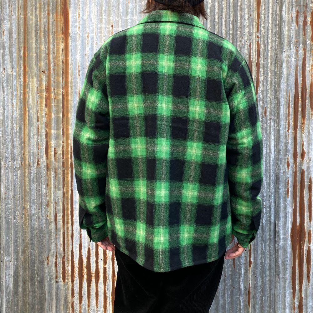 WOOL CHECK SHIRT JKT (GREEN CHECK) / ウール チェック シャツ ジャケット