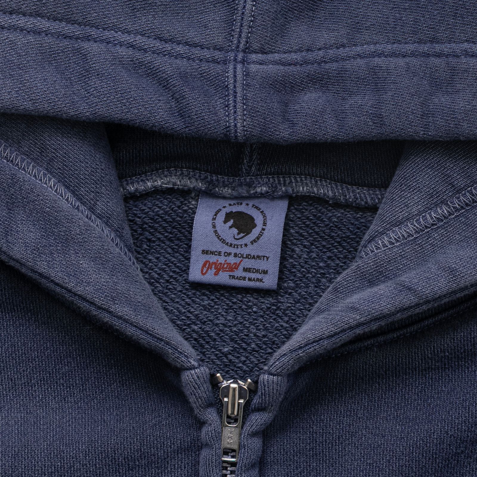 PIGMENT DYED ZIP HOODIE (NAVY) / ピグメントダイ ジップ スウェット パーカー