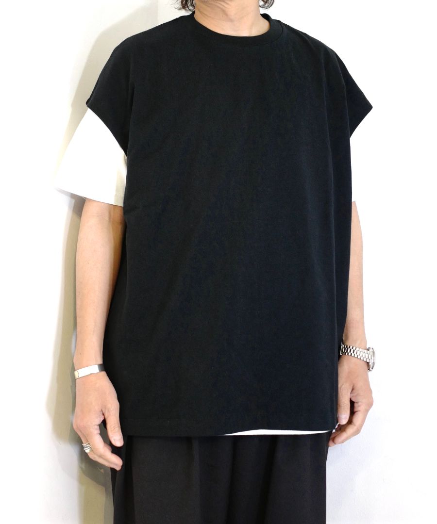 MINEDENIM - Big Nosleeve T-SH (WHT) / ビッグシルエット ノースリーブ Tシャツ | LOOPHOLE