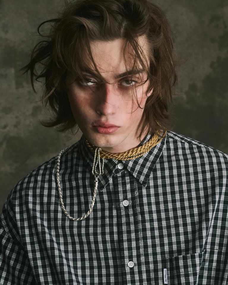 COOTIE PRODUCTIONS - Dobby Check L/S Shirt (BLACK) / ドビー 