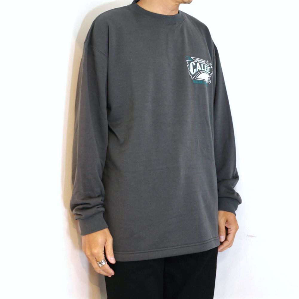 AEROKNOT OLD SIGN BOARD L/S SW TEE ＜NATURALLY PAINT DESIGN＞ (CHARCOAL) / オールドサインボード オリジナル クルーネック スウェット