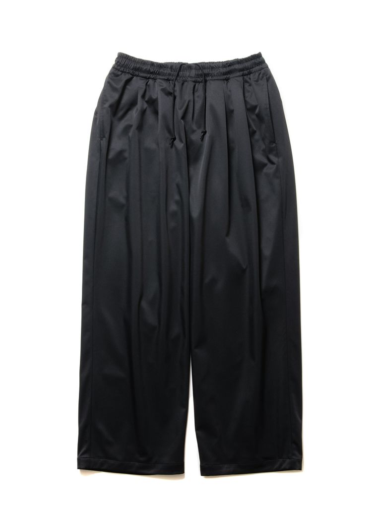 COOTIE PRODUCTIONS - Polyester Twill 2 Tuck Track Pants (BLACK 