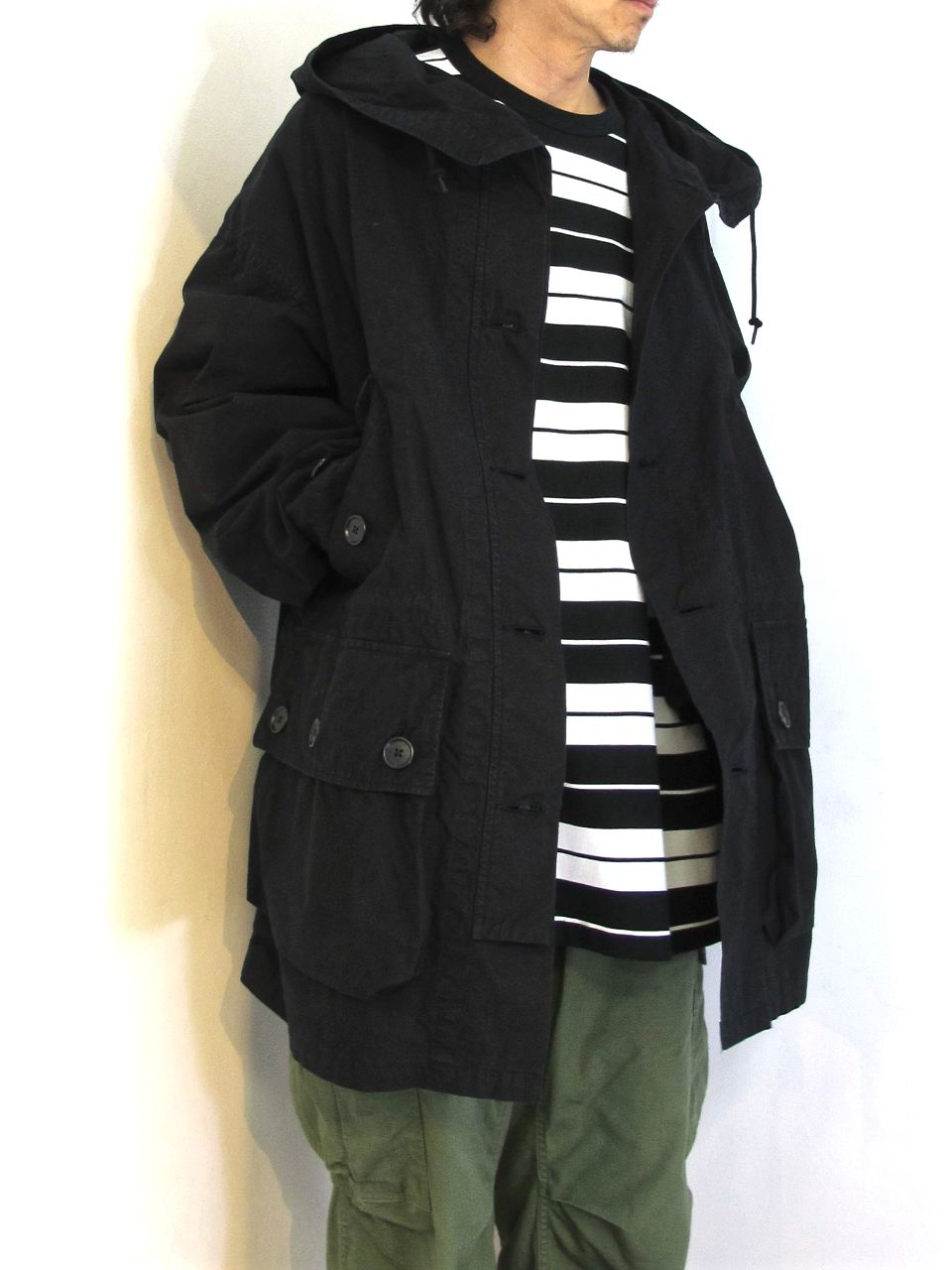 COOTIE PRODUCTIONS - GARMENT DYED UTILITY OVER COAT (GRAY