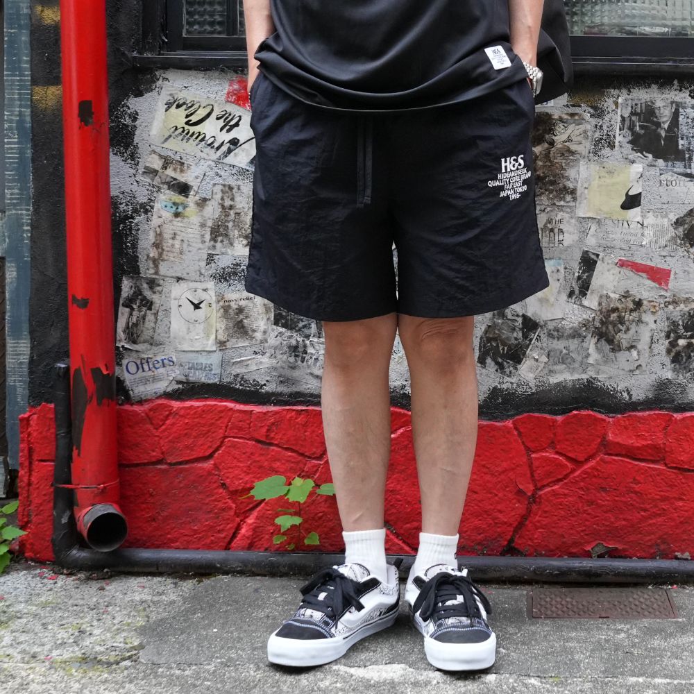 Nylon Easy  Short (BLACK) / ロゴ刺繍 イージーショーツ