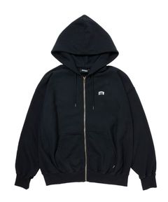 R9 LOGO ZIP PARKA (BLACK) / オリジナル ジップアップ スウェット パーカー
