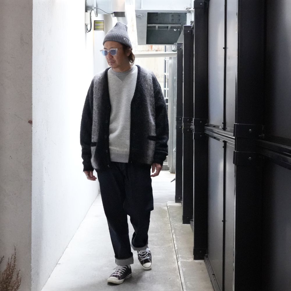 Fuzzy Stripe Mohair Knit Cardigan (BLT) /  ストライプ モヘアニット カーディガン