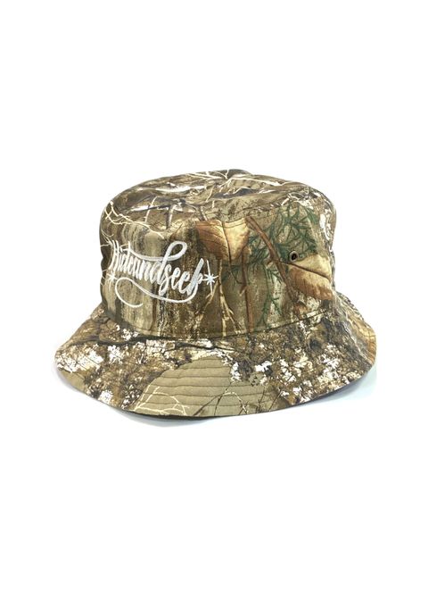 Cursive Logo Crusher Hat (REAL TREE CAMO) / ロゴ刺繍 バケットハット