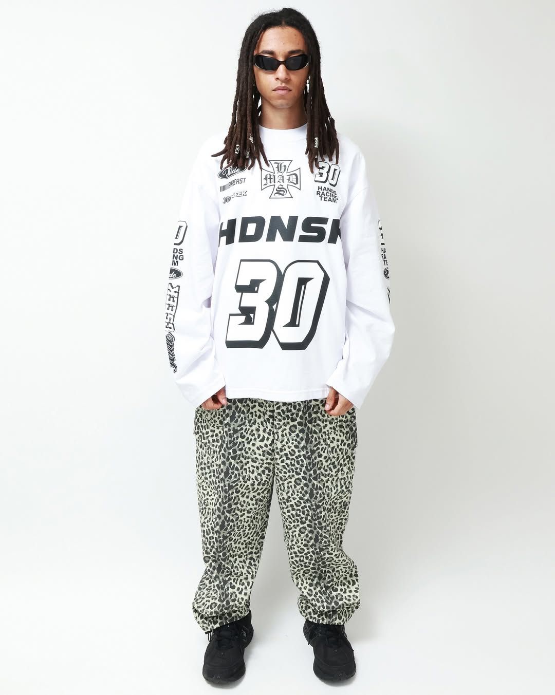 【ラスト1点】Racing L/S Tee (WHITE) / レーシング プリント ロングスリーブ Tシャツ