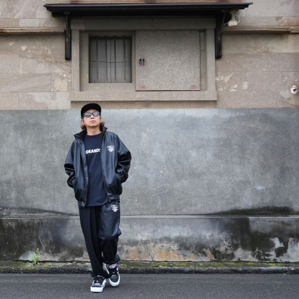 【ラスト1点】Track Pant (BLACK) / PUレザー トラックパンツ / セットアップ可能