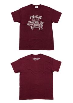 PORK FRONT TEE 25 (BURGUNDY) / ポーク フロント ロゴ Tシャツ