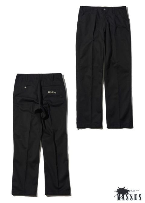 WORK PANTS L (×MASSES) (BLACK) / マシス コラボレーション チノパンツ
