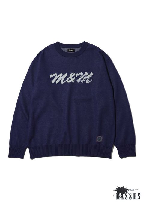 SWEATER M×M MASSES BONE LOGO (NAVY) / マシス コラボレーション ジャガードニット