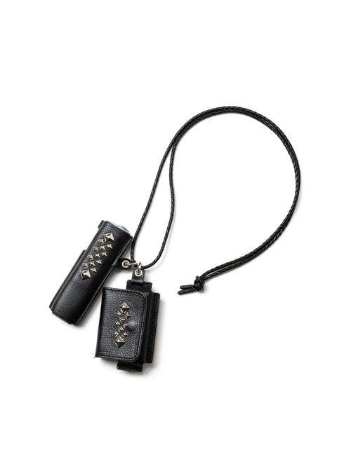 STUDS LEATHER IQOS & HEAT STICK CASE (BLACK) / スタッズ レザー アイコス ケース
