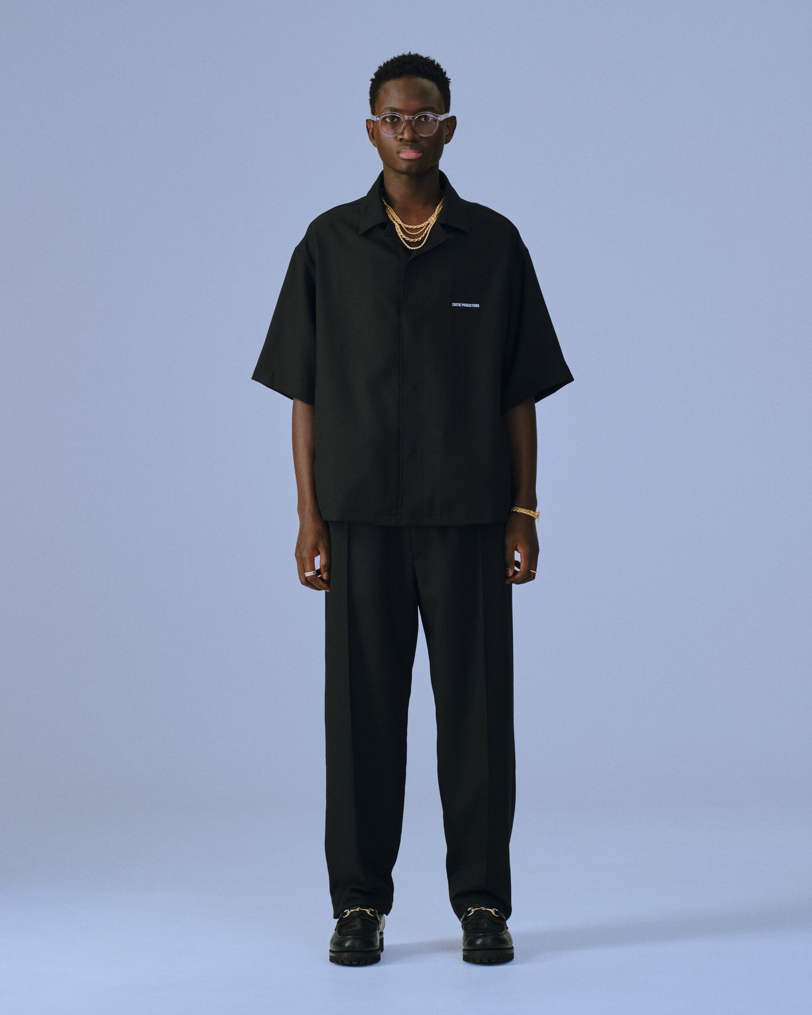 COOTIE PRODUCTIONS - Polyester Twill Fly Front S/S Shirt (BLACK ...