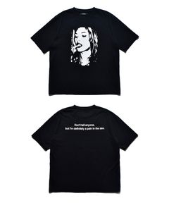 Monochrome Two tone Face Crewneck T-SH  (BLK) / オリジナル プリント Tシャツ