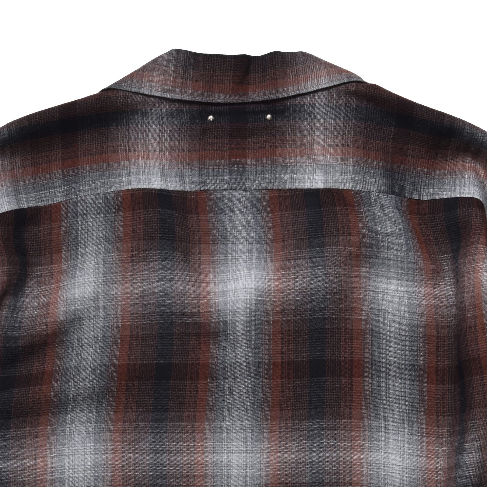 T.Rayon Ombre Open Collar Shirt Open Collar Shirt (BRT) / オンブレチェック オープンカラーシャツ