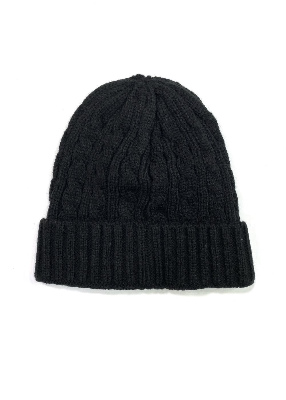 M&M CUSTOM PERFORMANCE - CABLE KNIT CAP (BLACK) / ロゴワッペン