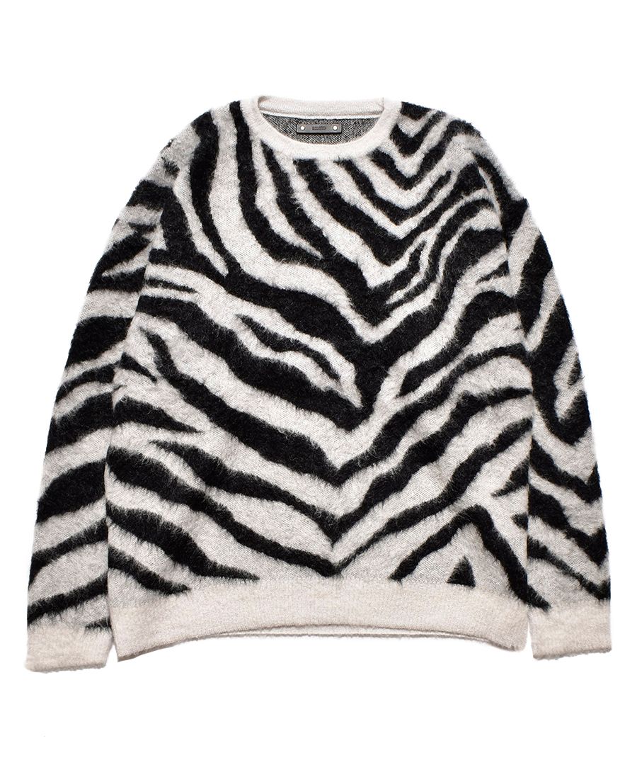 zebra design mohair knitニット/セーター