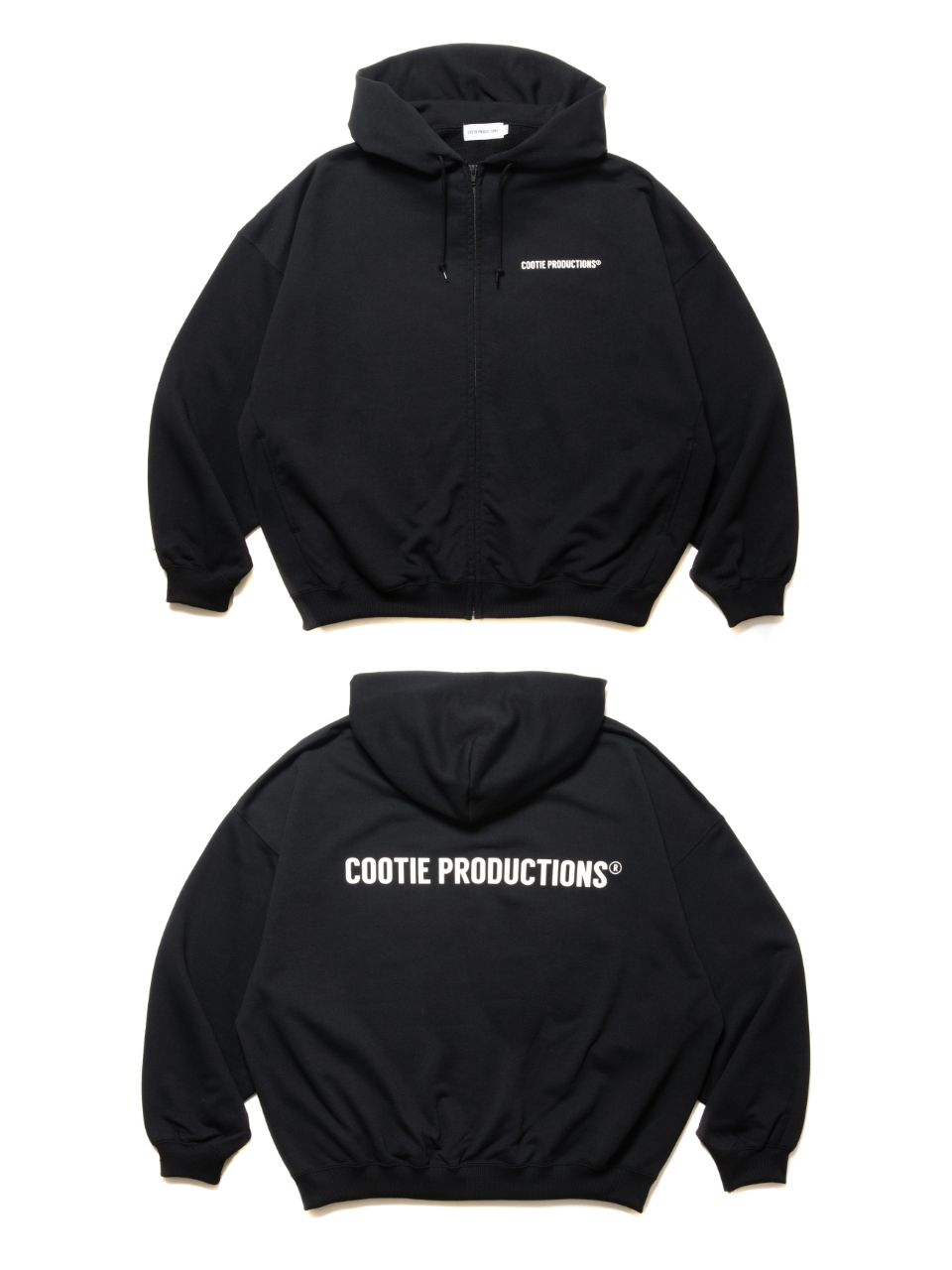 COOTIE PRODUCTIONS - Dry Tech Oversized Sweat Zip Up Hoodie (BLACK) /  ドライテック オーバーサイズ スウェット ジップパーカー / セットアップ可能 | LOOPHOLE