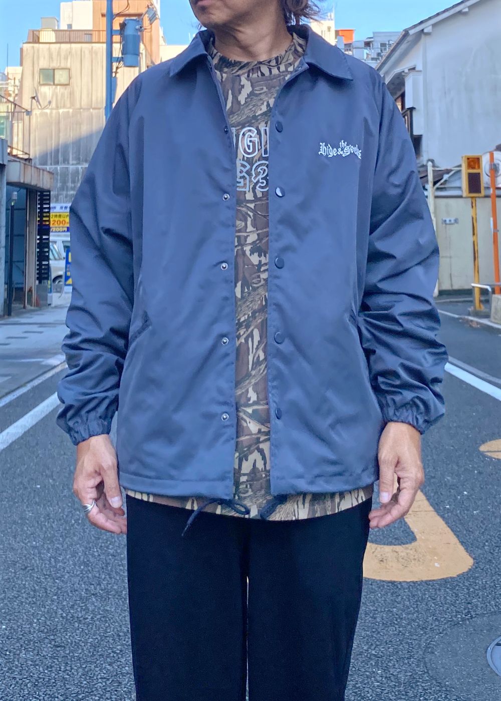 The H&S Team Jacket (CHARCOAL GRAY) / 西浦徹 コラボ コーチ ジャケット