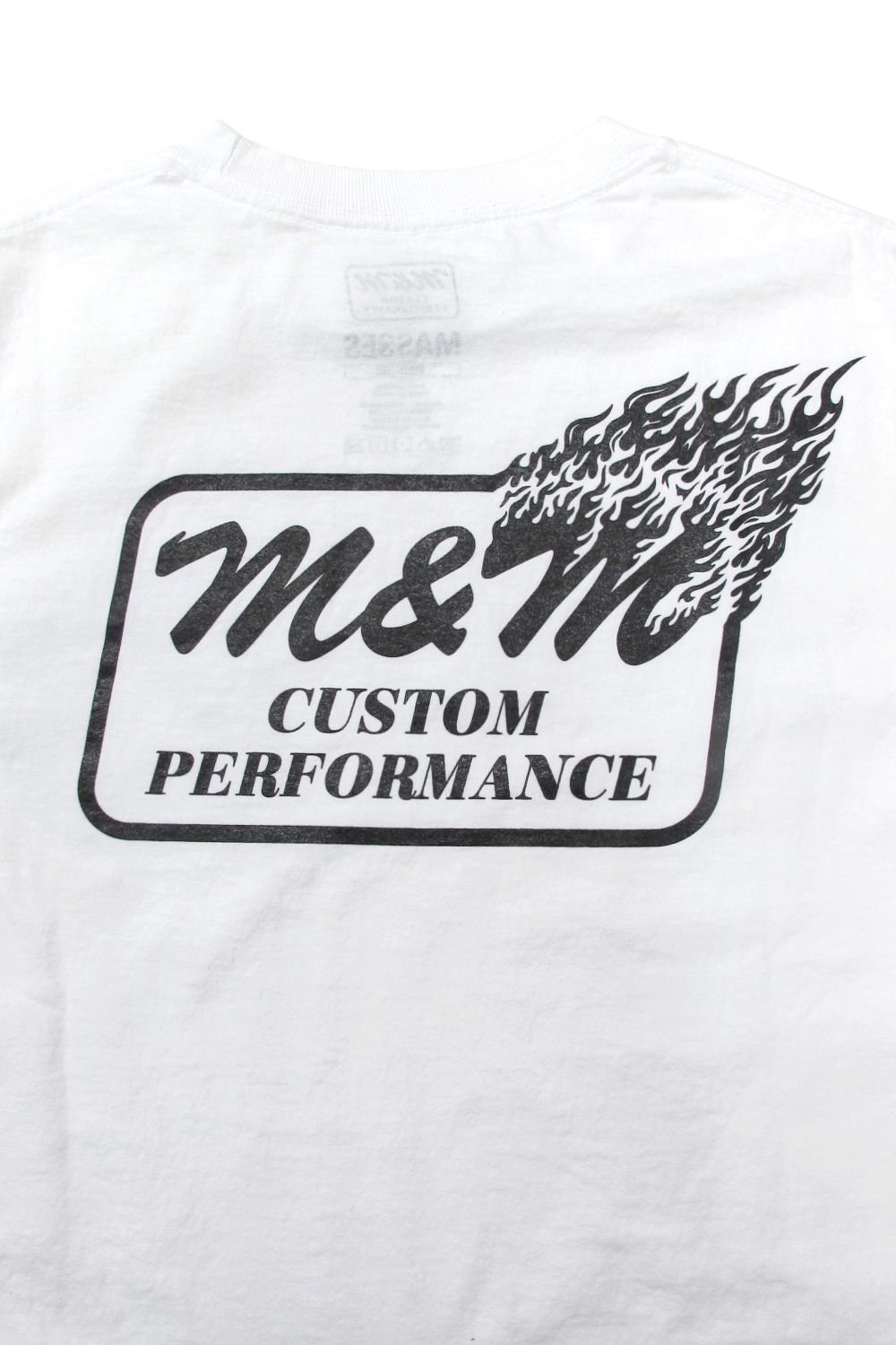 M&M CUSTOM PERFORMANCE - PRINT L/S TEE (×MASSES) (WHITE) / マシス