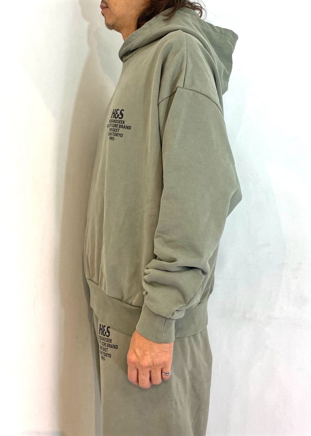 H&S Hooded Sweat Shirt (OLIVE DRAB) / オリジナル セットアップスウェット パーカー / セットアップ可能