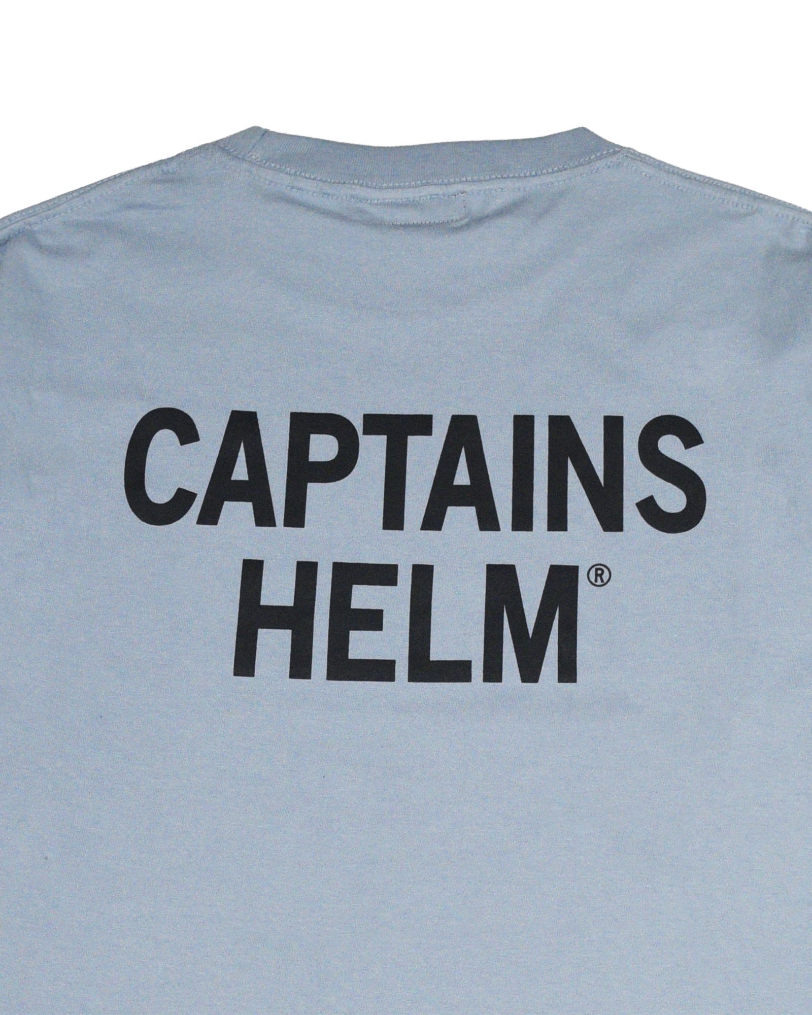 TRADEMARK LOGO LS TEE (LIGHT BLUE) / ロゴ プリント ロンT