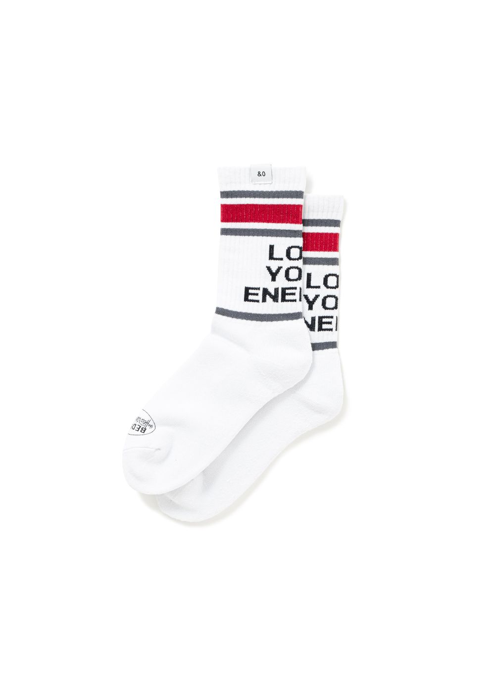 2 Pcs JACQUARD SOCKS "LARRY" (BURGUNDY) / 2パック ラインソックス