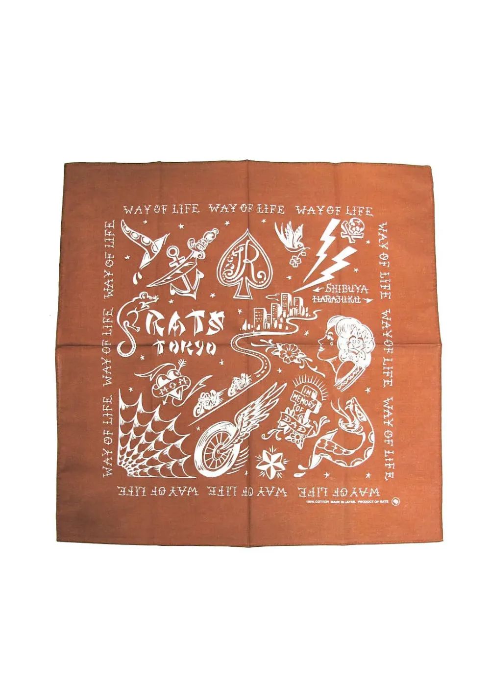 RATS TOKYO BANDANA (BROWN) / ×MAGICAL DESIGN  コラボバンダナ