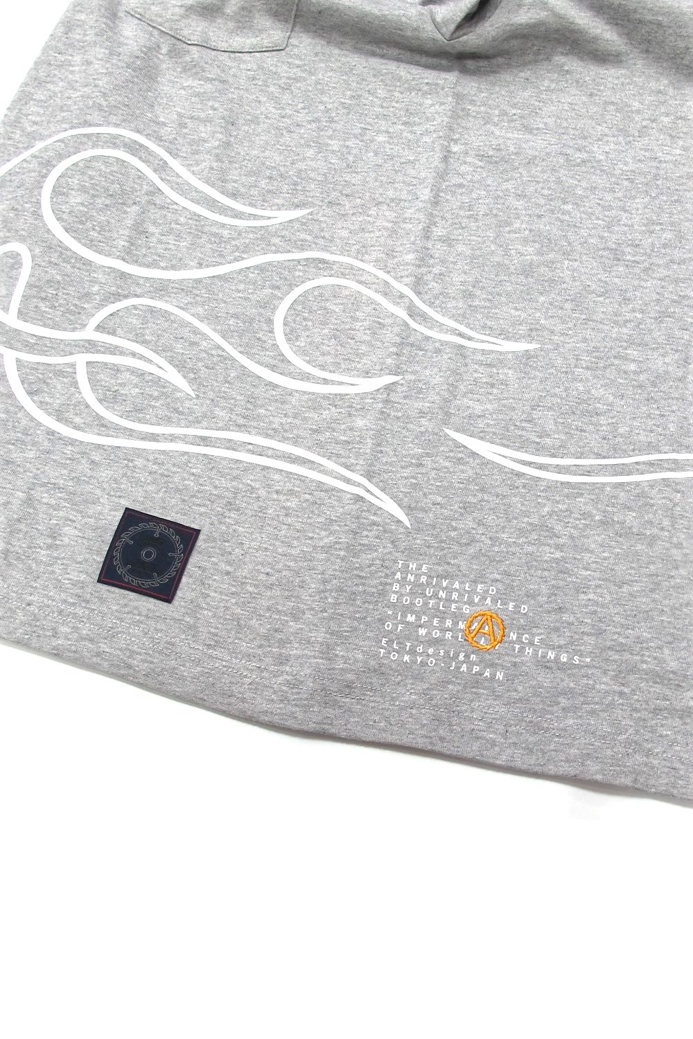 PRINT S/S TEE (GRAY) / アンライバルド コラボT