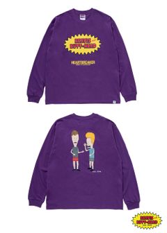 L/S PRINT T "BEVIS AND BUTT-HEAD" (PURPLE) / ビーバス&バットヘッド コラボ ロンTee