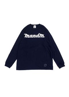PRINT L/S TEE (NAVY) / ロゴ プリント ロンT